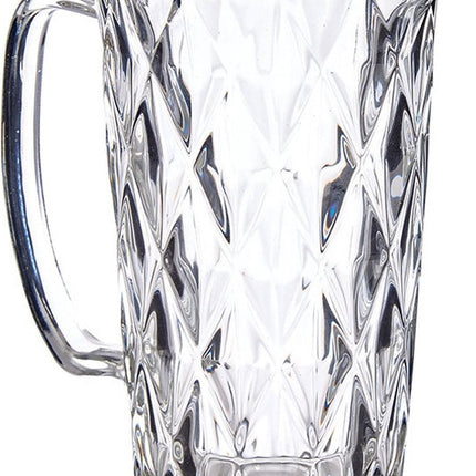 Glazen schenkkan/karaf 1liter 20 x 12 cm Diamant-style - Sapkan/waterkan en waterglazen