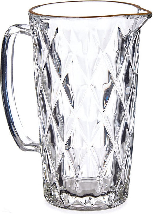 Glazen schenkkan/karaf 1liter 20 x 12 cm Diamant-style - Sapkan/waterkan en waterglazen