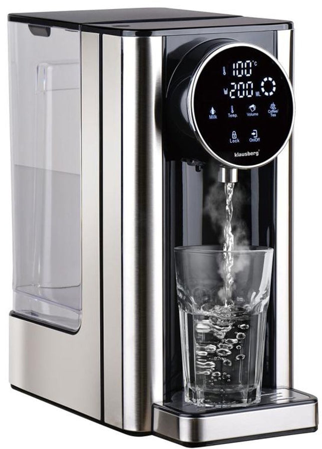 Klausberg KB7880 Hot Water Dispenser – 2,7 Liter – LED Touchbediening – Temperatuur- & Volumecontrole – 2600W - Heetwaterdispenser