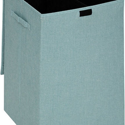 5Five Eureka sorteer wasmand - 74 liter - lichtblauw - 37 x 37 x 60 cm - MDF/Polyester stof - met afsluitklep