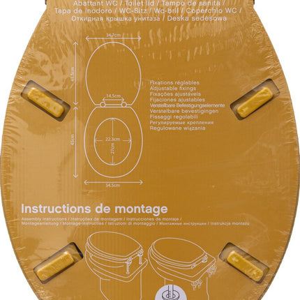 5Five Cotton Colors Toiletbril - 36x48x5cm - Mosterd