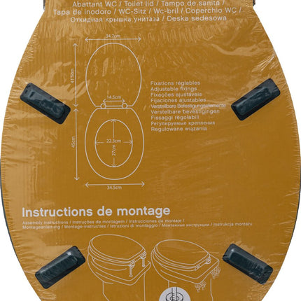 5Five Cotton Colors Toiletbril - 36x48x5cm - Petrolblauw