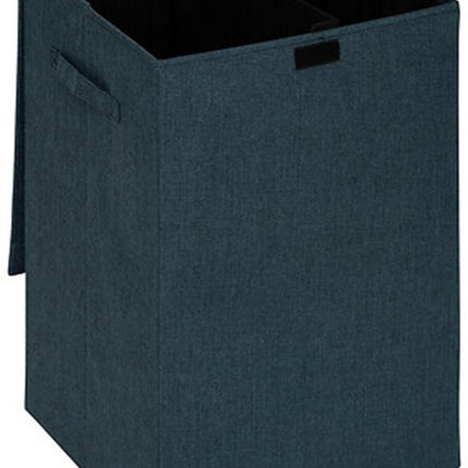 5Five Eureka sorteer wasmand - 74 liter - smaragd groen - 37 x 37 x 60 cm - MDF/Polyester stof - met afsluitklep