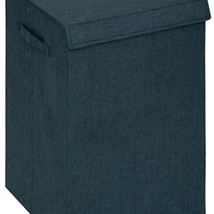 5Five Eureka sorteer wasmand - 74 liter - smaragd groen - 37 x 37 x 60 cm - MDF/Polyester stof - met afsluitklep