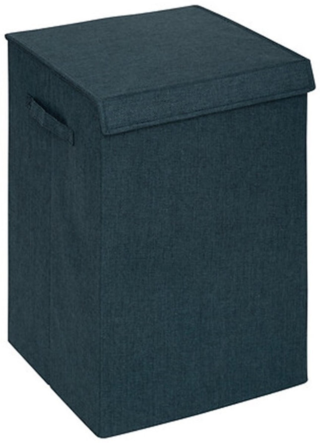 5Five Eureka sorteer wasmand - 74 liter - smaragd groen - 37 x 37 x 60 cm - MDF/Polyester stof - met afsluitklep