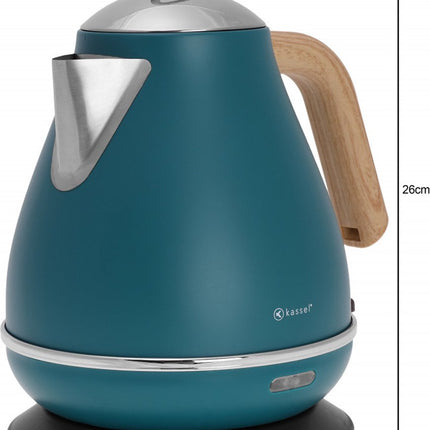 Kassel 93222 - Retro Waterkoker - 1,7L - RVS - Blauw