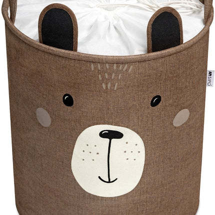 Bruine Beer Hoofd - Speelgoedopbergmand - XXL Waterdichte Opbergbox - Polyester Kist - 63 Liter - 40x40x50 cm - Speelgoedmand - Wasmand - Sipo
