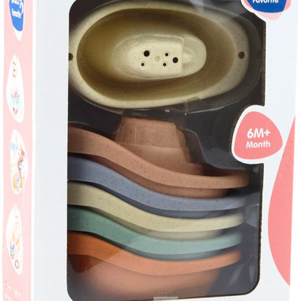 Badspeelgoed Bootjes Set 6 Stuks - Pastel Kleuren - Babyspeelgoed voor in Bad - Educatief Speelgoed vanaf 6 Maanden - Zwembad Speelgoed - Douche speelgoed - Water speelgoed