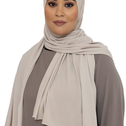 Jersey Hoofddoek - Hijab - Sjaal - Turban - Dames Hoofddoek - Islamitisch Hoofddeksel - 70x180 cm - Kleur Ivory