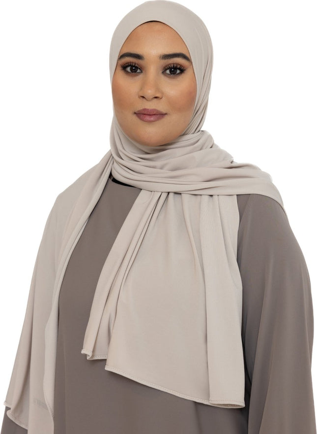 Jersey Hoofddoek - Hijab - Sjaal - Turban - Dames Hoofddoek - Islamitisch Hoofddeksel - 70x180 cm - Kleur Ivory