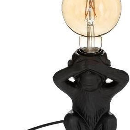Lamp Aap - 17 cm Hoog - Zwart - Tafellamp - Modern