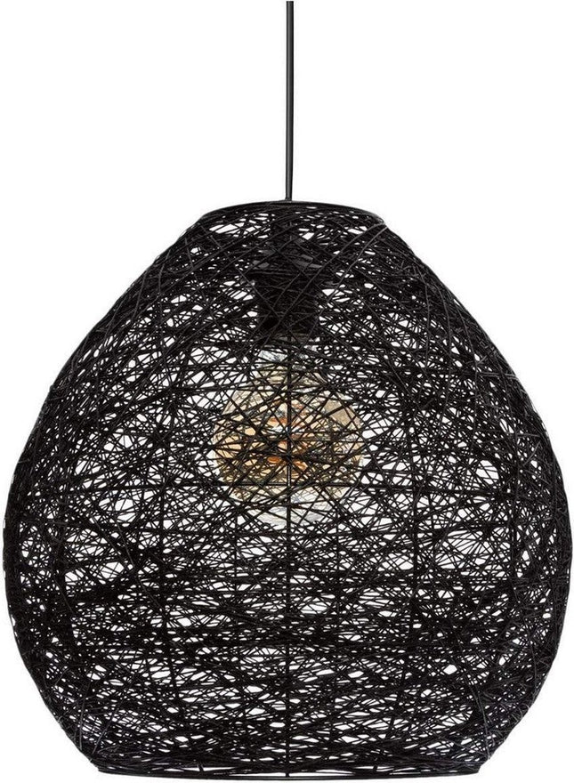 Plafondlamp Atmosphera Mona Papier Zwart (Ø 34 x 35 cm)