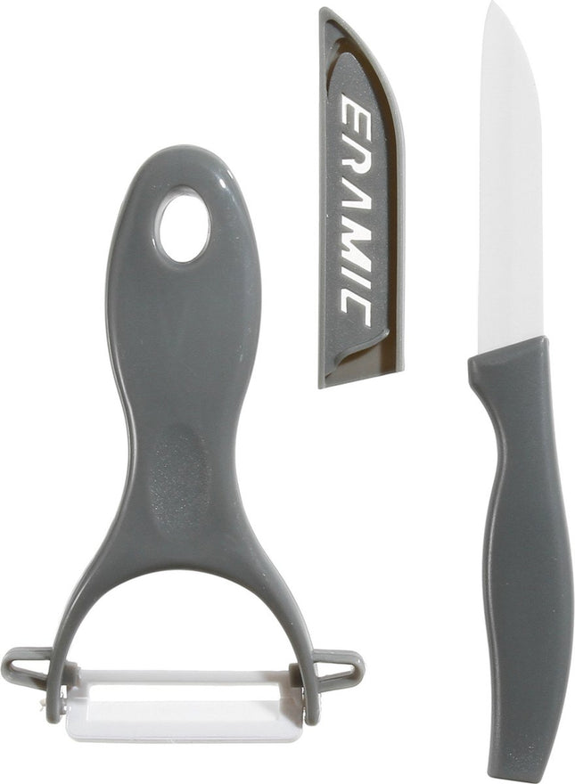 5Five - Keukengerei set - dunschiller met aardappelmesje - grijs - kunststof