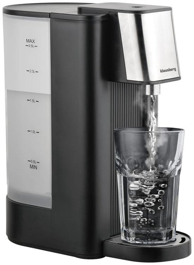 Klausberg KB7877 Hot Water Dispenser – 2,5 Liter – Zwart & RVS – 2600W – Direct kokend water in 5 seconden - Heetwaterdispenser - Waterkoker -