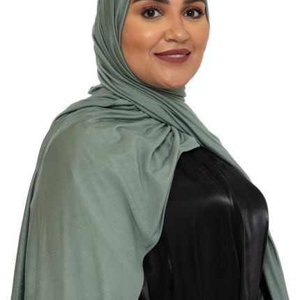 Katoen Stretch Hoofddoek - Hijab - Sjaal - Turban - Dames Hoofddoek - Islamitisch Hoofddeksel - 60x170 cm - Kleur Turkooisgroen