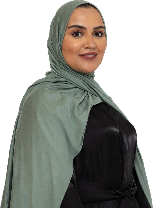 Katoen Stretch Hoofddoek - Hijab - Sjaal - Turban - Dames Hoofddoek - Islamitisch Hoofddeksel - 60x170 cm - Kleur Turkooisgroen