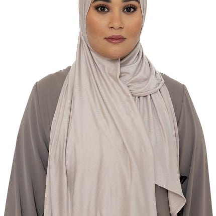 Katoen Stretch Hoofddoek - Hijab - Sjaal - Turban - Dames Hoofddoek - Islamitisch Hoofddeksel - 60x170 cm - Kleur Vanille