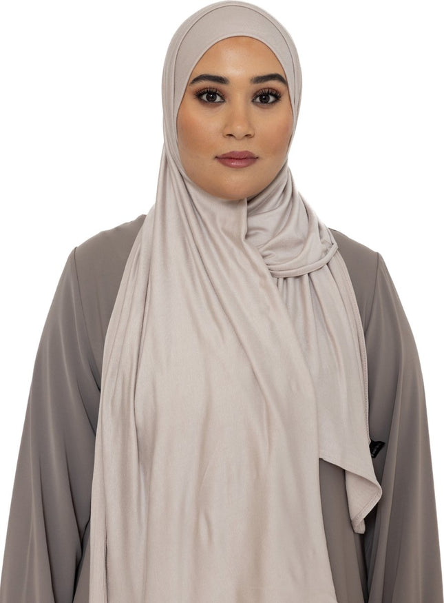 Katoen Stretch Hoofddoek - Hijab - Sjaal - Turban - Dames Hoofddoek - Islamitisch Hoofddeksel - 60x170 cm - Kleur Vanille