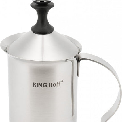 Kinghoff 3126 - Melkopschuimer Handmatig - RVS - 800 ml - Vaatwasserbestendig - Barista - Melkkan