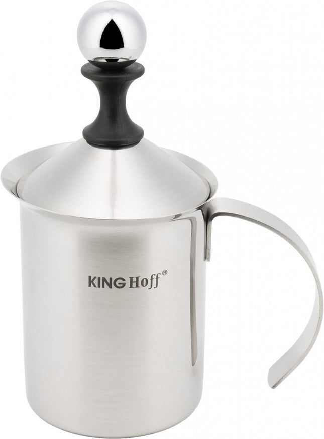 Kinghoff 3126 - Melkopschuimer Handmatig - RVS - 800 ml - Vaatwasserbestendig - Barista - Melkkan
