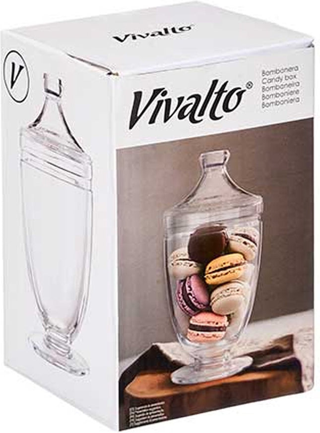 Vivalto Snoeppot/voorraadpot Candy Box - Bonbonniere - glas - met luchtdichte deksel - D12 x H24 cm - Koektrommel