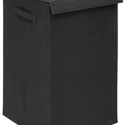 5Five Eureka sorteer wasmand - 74 liter - zwart - 37 x 37 x 60 cm - MDF/Polyester stof - met afsluitklep