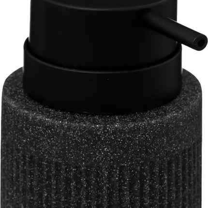 5Five Zeeppompje/zeep dispenser Onyx - antraciet - polystone - 17 x 7 cm - 350 ml