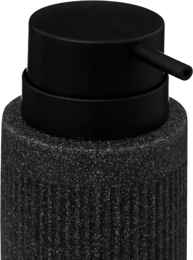 5Five Zeeppompje/zeep dispenser Onyx - antraciet - polystone - 17 x 7 cm - 350 ml