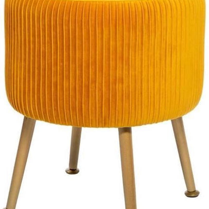 Design Kruk in Fluweel Solaro in MDF en metaal - Geel - D. 35 x H. 41 cm