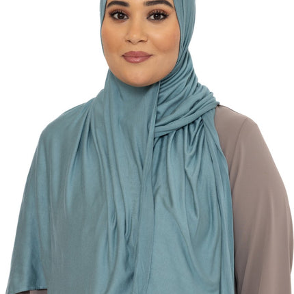 Katoen Stretch Hoofddoek - Hijab - Sjaal - Turban - Dames Hoofddoek - Islamitisch Hoofddeksel - 60x170 cm - Kleur Mediumaquamarine