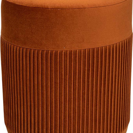 Velvet Poef Ø 31 cm Jacqueline Oranje