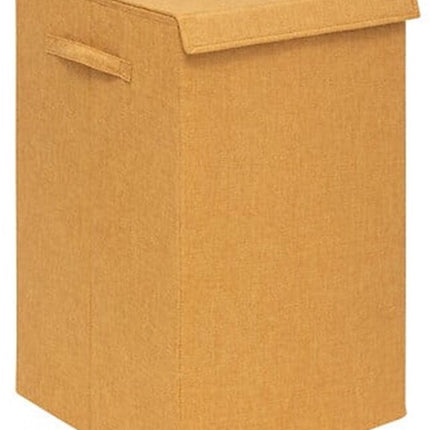 5Five Eureka sorteer wasmand - 74 liter - okergeel - 37 x 37 x 60 cm - MDF/Polyester stof - met afsluitklep