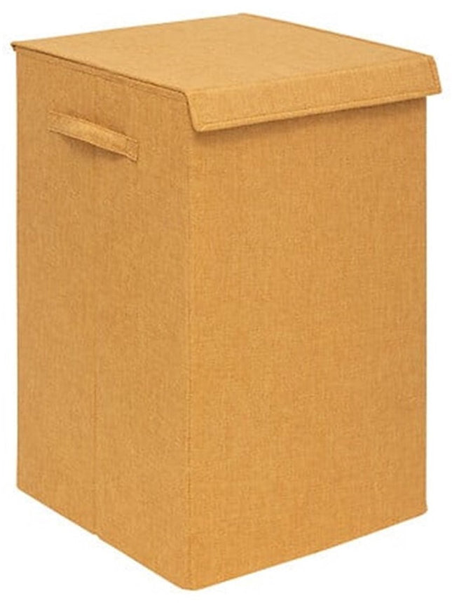 5Five Eureka sorteer wasmand - 74 liter - okergeel - 37 x 37 x 60 cm - MDF/Polyester stof - met afsluitklep