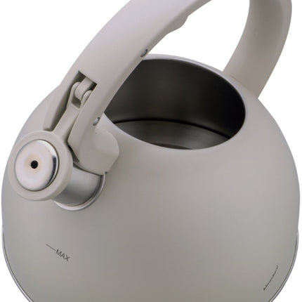 Klausberg 7912 - Fluitketel met fluit - 2.5 liter - RVS - grijs