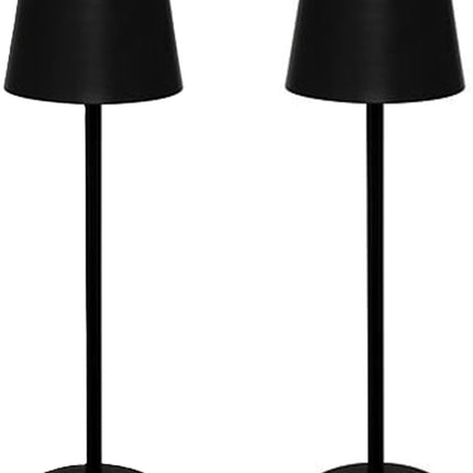 Atmosphera portable tafellamp Cody - 2x - zwart - draadloos/oplaadbaar - binnen/buiten - aanraaksensor