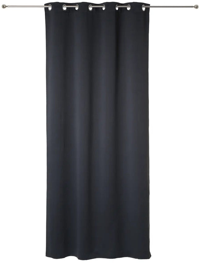 Atmosphera verduisterende gordijnen - set 2x stuks - B135 x L240 cm - donkergrijs - geplooid - met ringen - kant en klaar