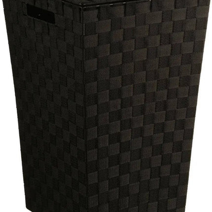 5Five Wasmand gevlochten Rotan - zwart - 57 liter - 33 x 33 x 53 cm - met deksel