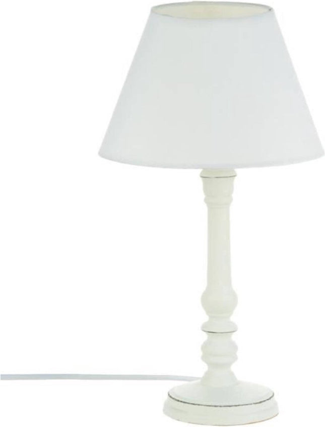Tafellamp Wit Hout - 20 cm x 36 cm