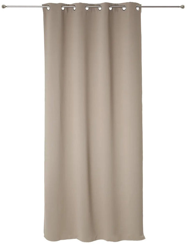 Atmosphera verduisterende gordijnen - set 2x stuks - B135 x L240 cm - beige - geplooid - met ringen - kant en klaar