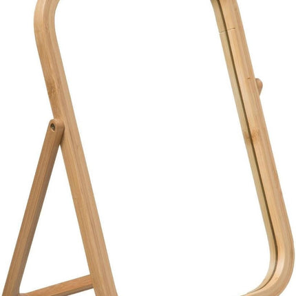 Draaibare bamboe spiegel H 39 cm - Makeup Spiegel
