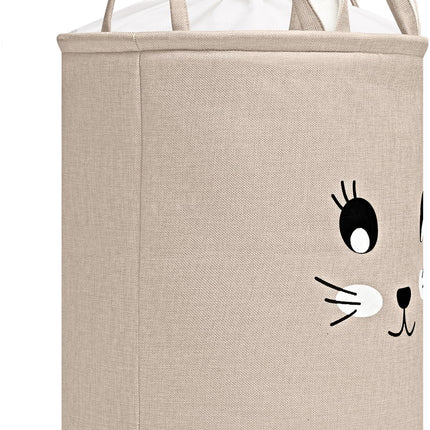 Konijnenhoofd Speelgoedopbergmand - XXL Waterdichte Opbergbox - Beige Knuffel Konijn - Polyester Kist - 63 Liter - 40x40x50 cm - Speelgoedmand - Kinderwasmand - Kledingmand - Sipo
