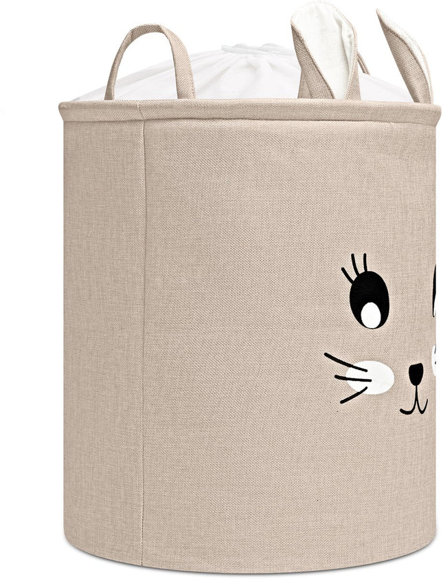 Konijnenhoofd Speelgoedopbergmand - XXL Waterdichte Opbergbox - Beige Knuffel Konijn - Polyester Kist - 63 Liter - 40x40x50 cm - Speelgoedmand - Kinderwasmand - Kledingmand - Sipo
