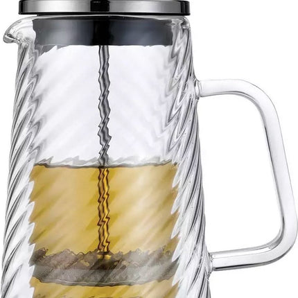 Klausberg Piston Koffie-/Thee Zetter - Glas - 1Liter - Theepress | theemaker| theezetter| French press voor koffie en thee