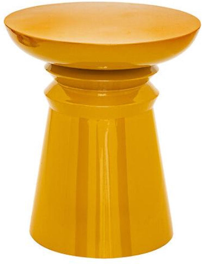 Atmosphera Jaya IJzeren bijzettafel Ø38xH43cm - Mosterdgeel