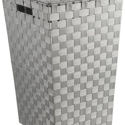 5Five Wasmand gevlochten Rotan - grijs - 57 liter - 33 x 33 x 53 cm - met deksel
