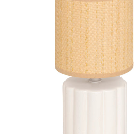 Atmosphera Tylia Tafellamp - Ø13xH26cm - Beige/Wit