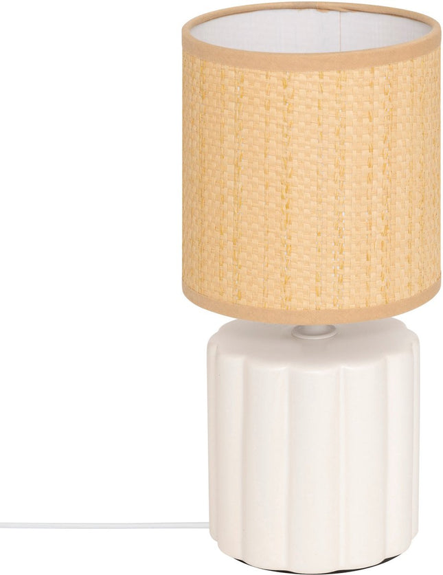 Atmosphera Tylia Tafellamp - Ø13xH26cm - Beige/Wit