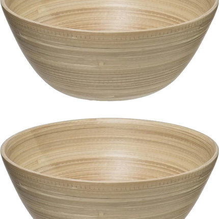 Secret de Gourmet Slakom/serveer schalen - bamboe beige - D25 cm - 2x