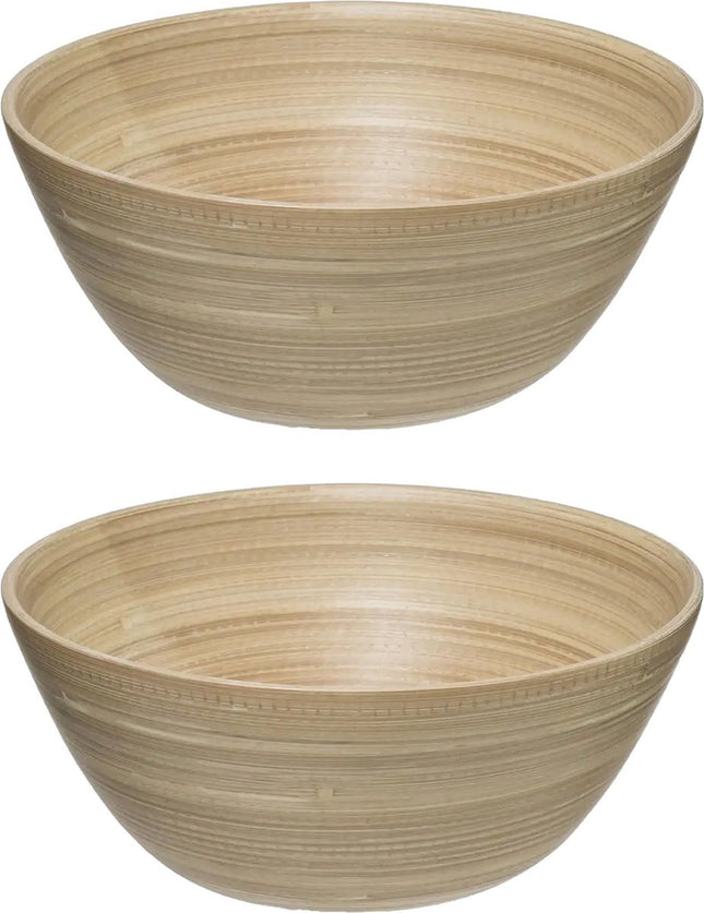 Secret de Gourmet Slakom/serveer schalen - bamboe beige - D25 cm - 2x