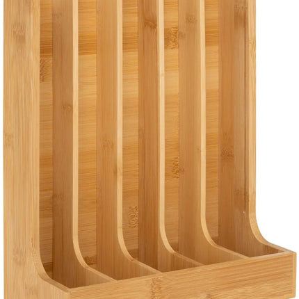 5Five Koffie cups/capsules houder dispenser - bamboe hout - 23 x 11 x 29 cm - voor 70 capsules